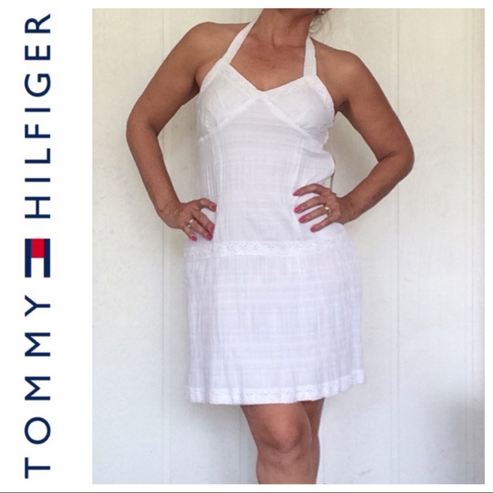 Tommy Hilfiger White Halter Sundress